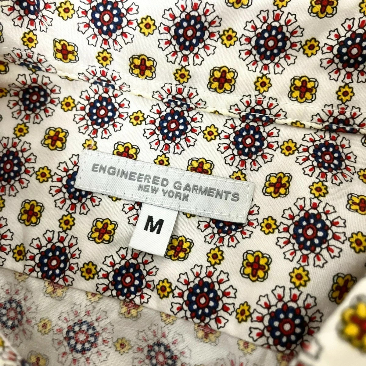 Engineered Garments Switched Pattern Long Sleeve Shirt Size M Cotton Yellow View 4