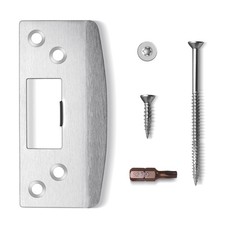 Oversized Door Strike Plate Heavy Duty Reinforced Satin Nickel 1 Pack