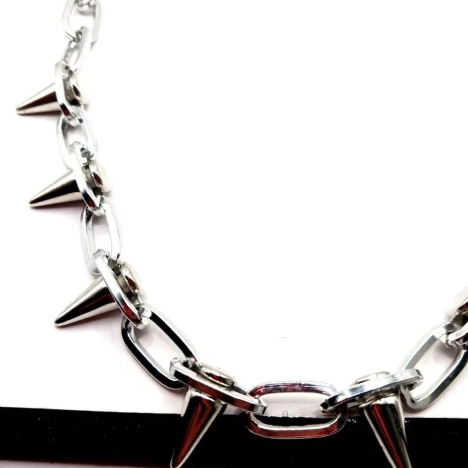 Calça ou corrente carteira gótica cravada camada única 22 polegadas cor prata - Imagem 4 de 4