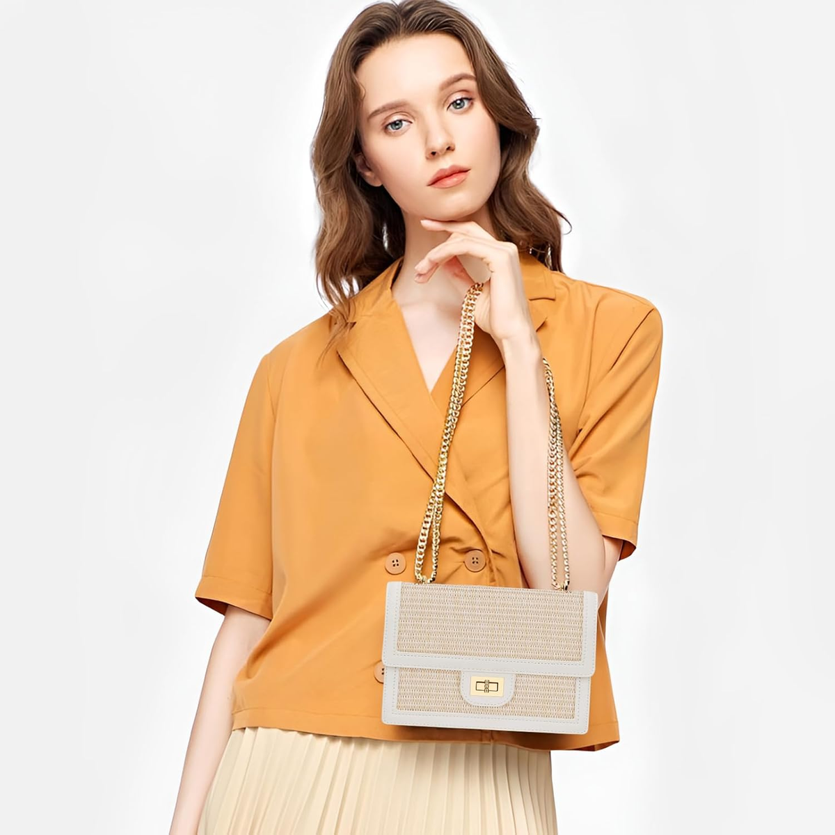 Women Straw Crossbody Bag Summer Shoulder Bag Beach Handbag  display picture 1