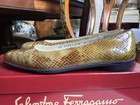Salvatore Ferragamo Ballet Flats Brown Yellow Leather Snakeskin Slip On Shoe  — photo 5