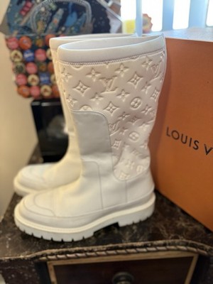 Louis Vuitton White Leather & Monogram Neoprene Calf Length Men8 EU Sz 42