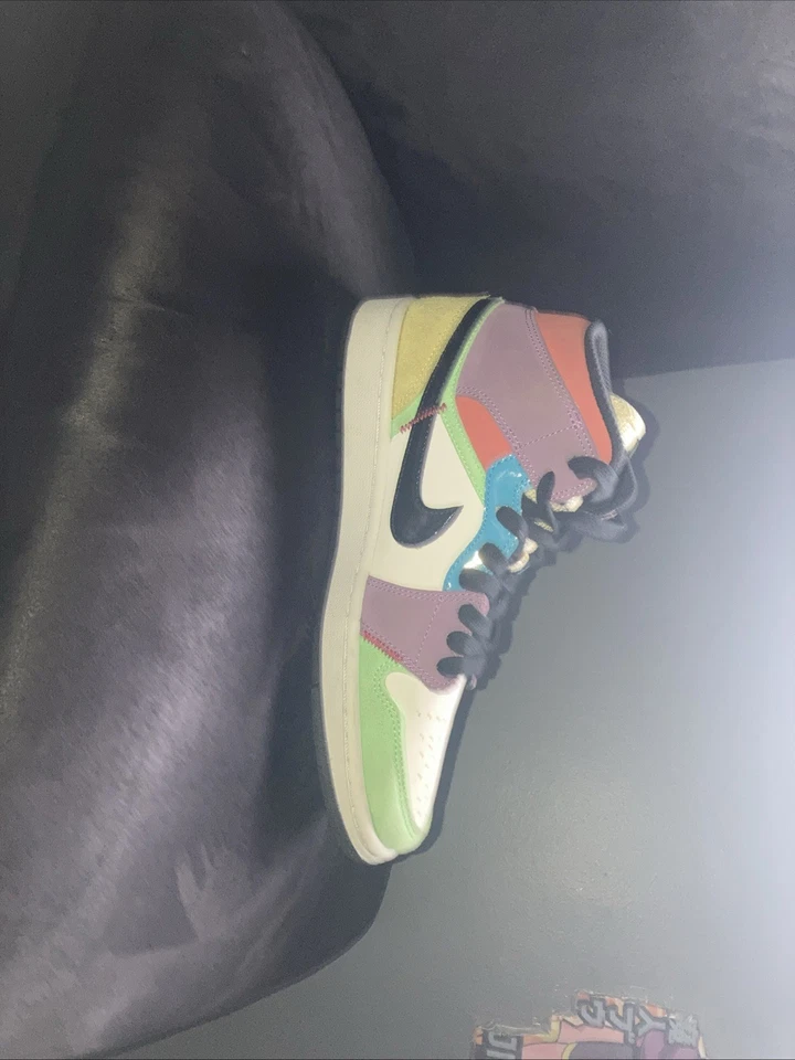 Air Jordan 1 SE Bombilla Media W Talla 8 Usada Una Vez Sin Caja Original Foto 3 de 4