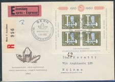 LS87915 Szwajcaria 1960 do Mediolanu ekspresowo zarejestrowany FDC używany