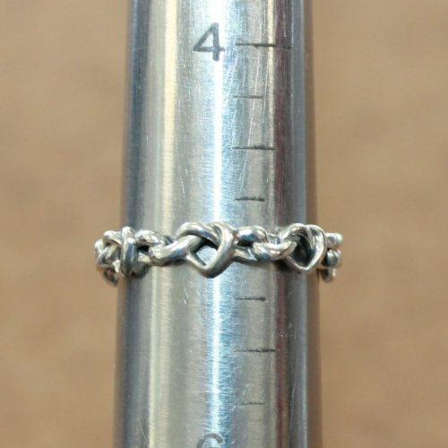 Pandora SS Knotted Bead Hearts Ring Sz.5 198018-50 [095WEJ] | eBay