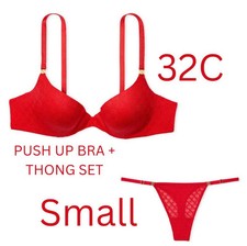 Victoria's Secret Push-Up Demi Bra  Thong SET