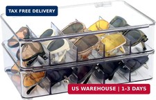 FORUP Sunglasses Organizer, Plastic Stackable Eyeglass Case Storage Organizer, S