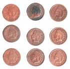 9 – Indian Head Cent Penny Lot – Dates From 1882 to 1898 - fine condition