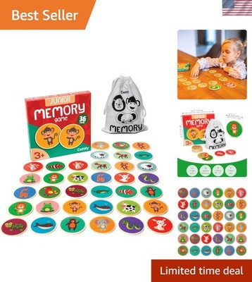 Sustainable Montessori Wooden Matching Game - 36 Cards for Toddlers 2-4