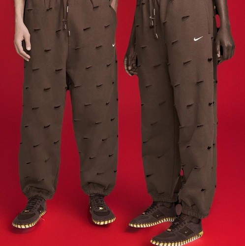 Jacquemus Nike Le Swoosh Cut Out Trousers Sweatpants - Size S - Cacao Brown - Picture 4 of 4