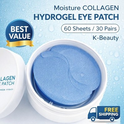 TENZERO Moisture Collagen Hydrogel Eye Patch 60 Sheets Hydrating Under Eye Mask 