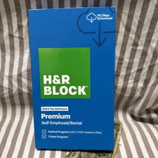 H&R Block PREMIUM 2023 Tax Software Self Employed / Rental Window / Mac turbotax