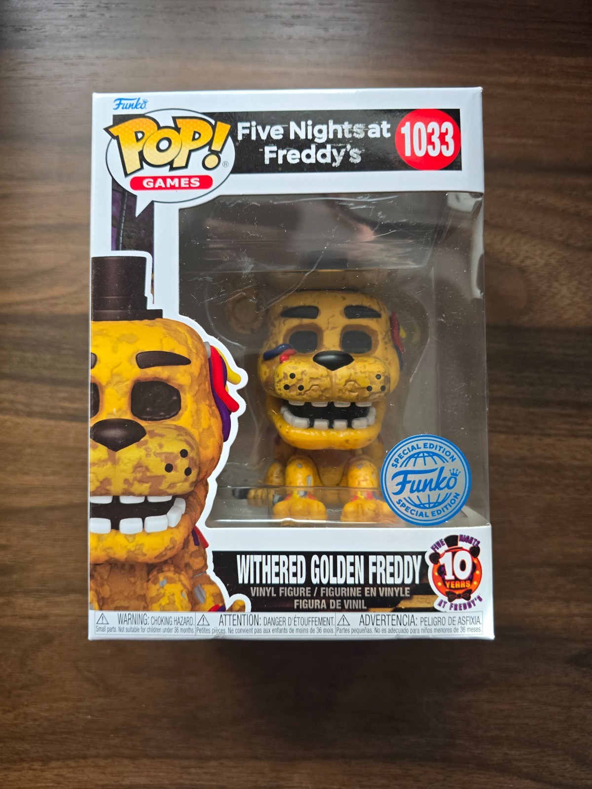 Figura Funko Pop Vinilo Five Nights at Freddy's Withered Golden Freddy 1033 FNAF