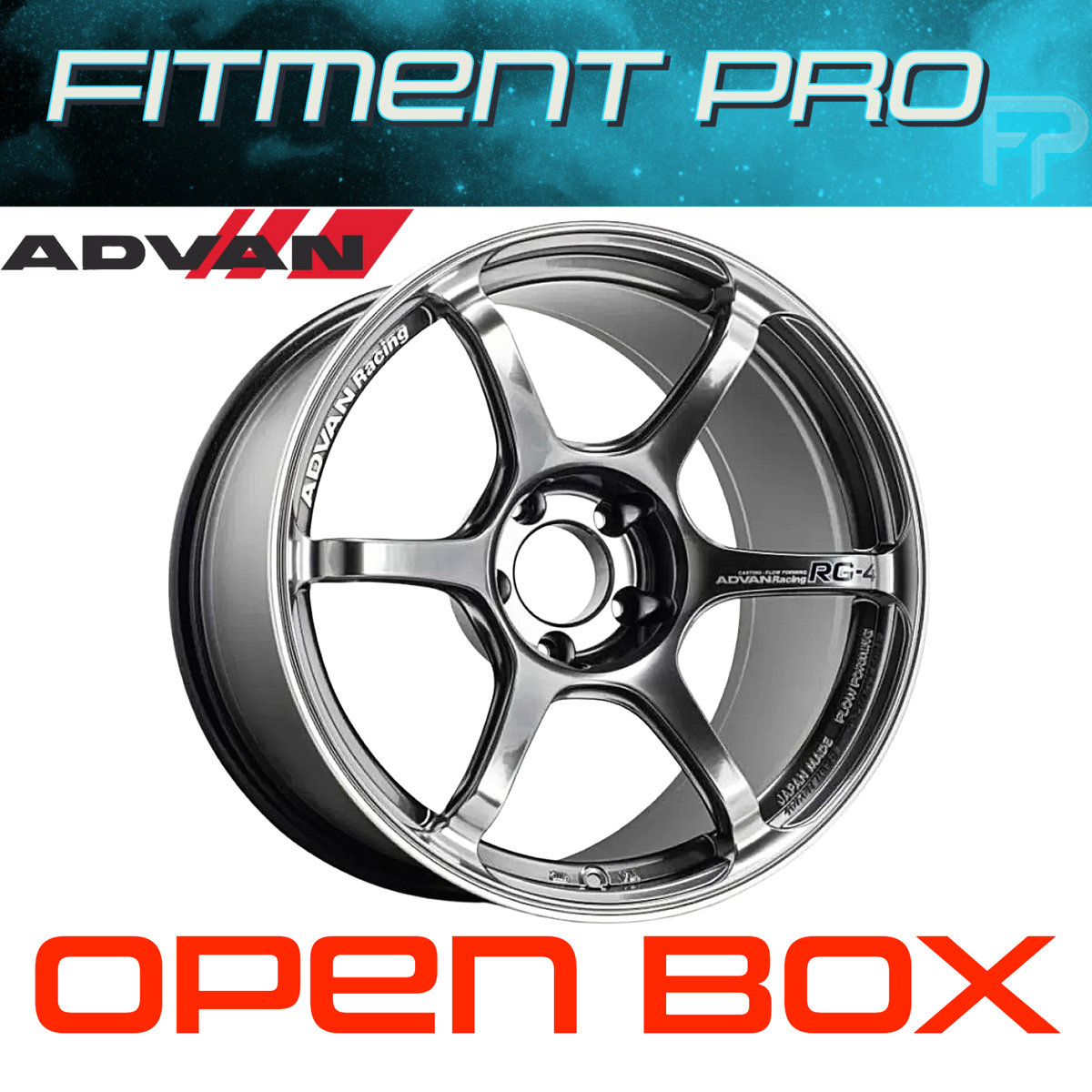 Advan RG-4 18x7 +41 4-100 Wheel Racing Hyperblack with a Machined