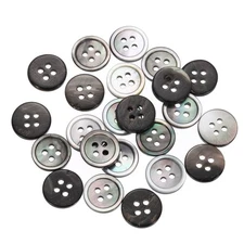 25Pcs Shell Buttons, 4 Hole Mother of Pearl Button 12.5mm Sewing Buttons, Black