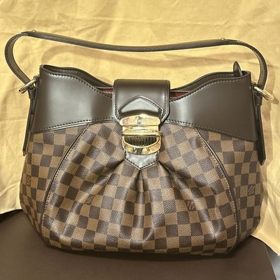 Authentic Louis Vuitton Sistina Shoulder Bag Brown Canvas With Box N Dustbag