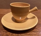 Fiesta Stick Handle Demitasse Cup & Saucer Yellow Homer Laughlin "SHIPS FREE"