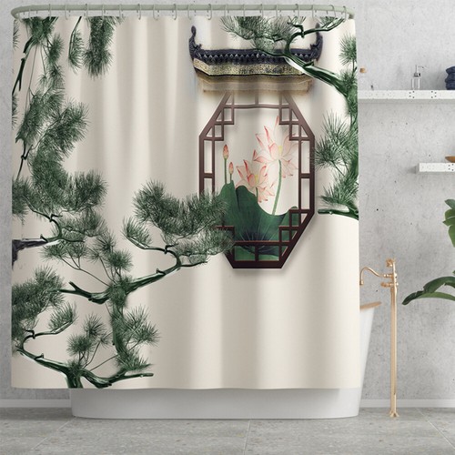Juego de 4 piezas/alféizar de ventana retro impermeable cortina de ducha tapa de inodoro tapete de baño - Imagen 13 de 24
