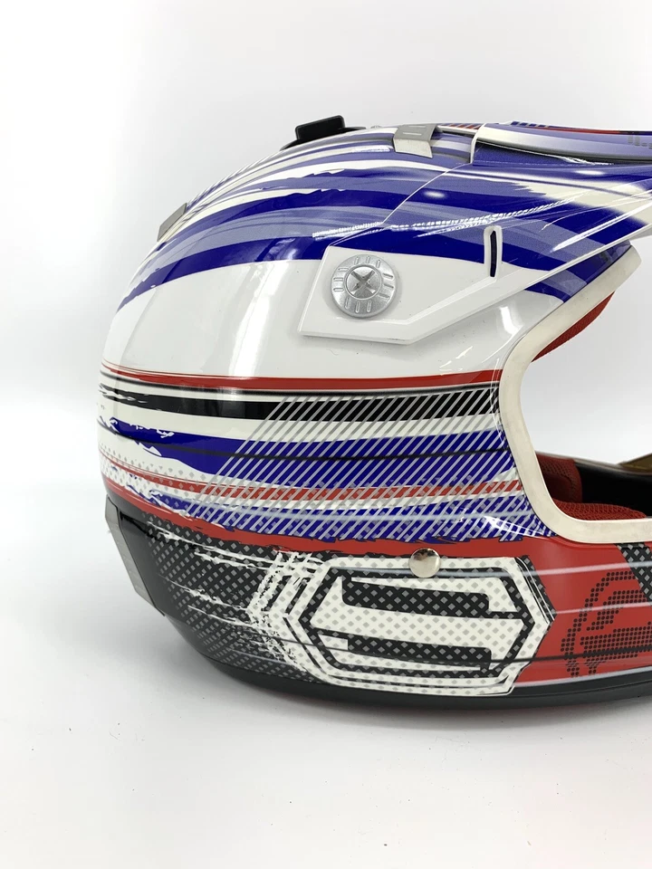 Capacete SHIFT Agent masculino pequeno bicicleta suja off road MotoX vermelho branco azul  - Imagem 3 de 4