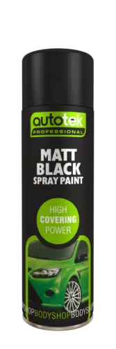 AutoTek Matt Black Multi-Purpose Aerosol Spray Paint 500ml 