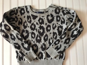 gray leopard sweater