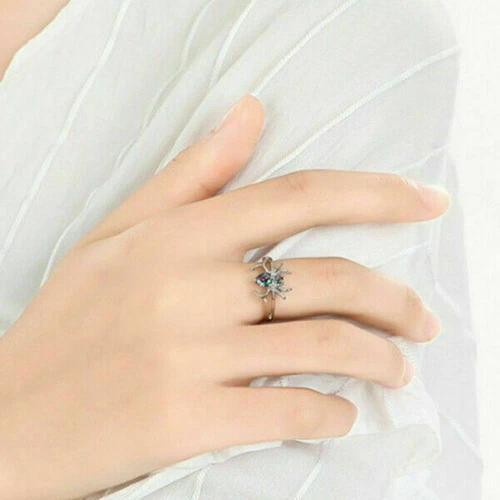 925 Silver Ring Jewelry Mystic Topaz Women Wedding Engagement Rings Size 6-10 - Picture 43 of 57