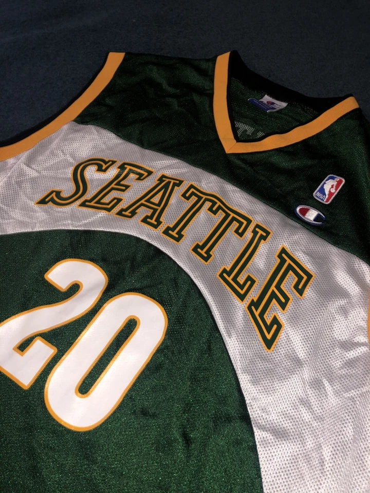 复古 GARY PAYTON #20 西雅图超音速冠军球衣 40 码 NBA 篮球 — 第 4/4 张图片