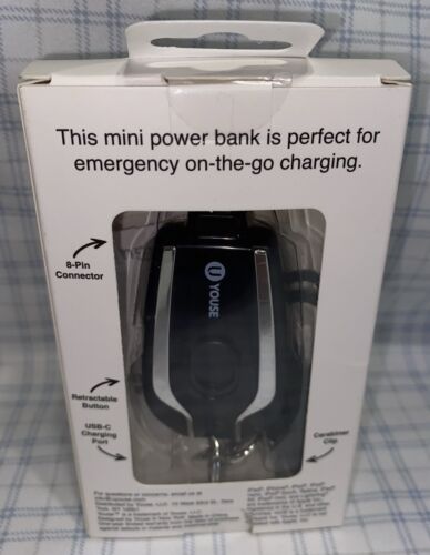 Mini Keychain Power Bank 1000mAh Battery for iPhone Portable New - Afbeelding 1 van 5