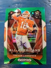 Trevor Lawrence 2021 Panini Prizm Draft Picks Green Prizm All American RC #181