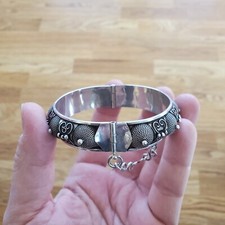 Vintage 925 Sterling Silver Moroccan BerberCuff Bracelet