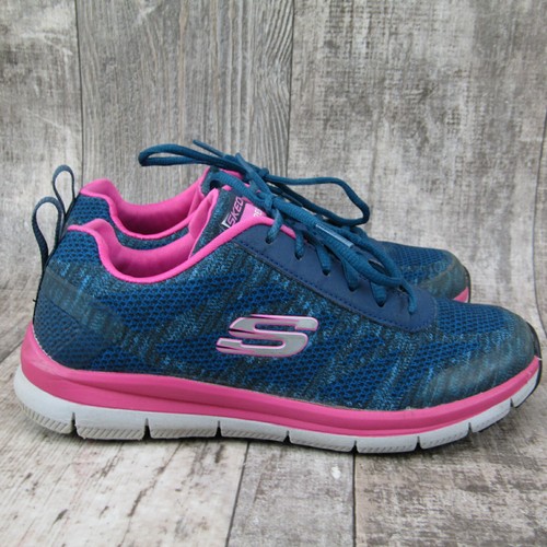 SKECHERS Work 77217 Womens Size 6.5 Blue Relaxed Fit Slip Resistant Memory Shoes - Picture 3 of 9