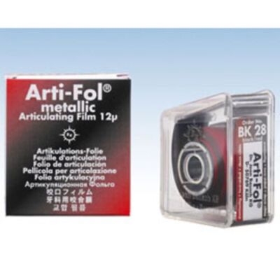 Arti-Fol Metallic Black/Red 20m Dispenser. Double-Sided Shimstock-Film, 12
