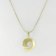 14K Yellow Gold Plated Fancy Pendant Necklace With 16"