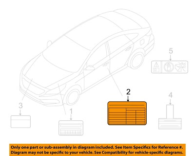 #ad #ad HYUNDAI OEM 15 16 Sonata Labels Tire Pressure Info Label 05203C2330 $3.14
