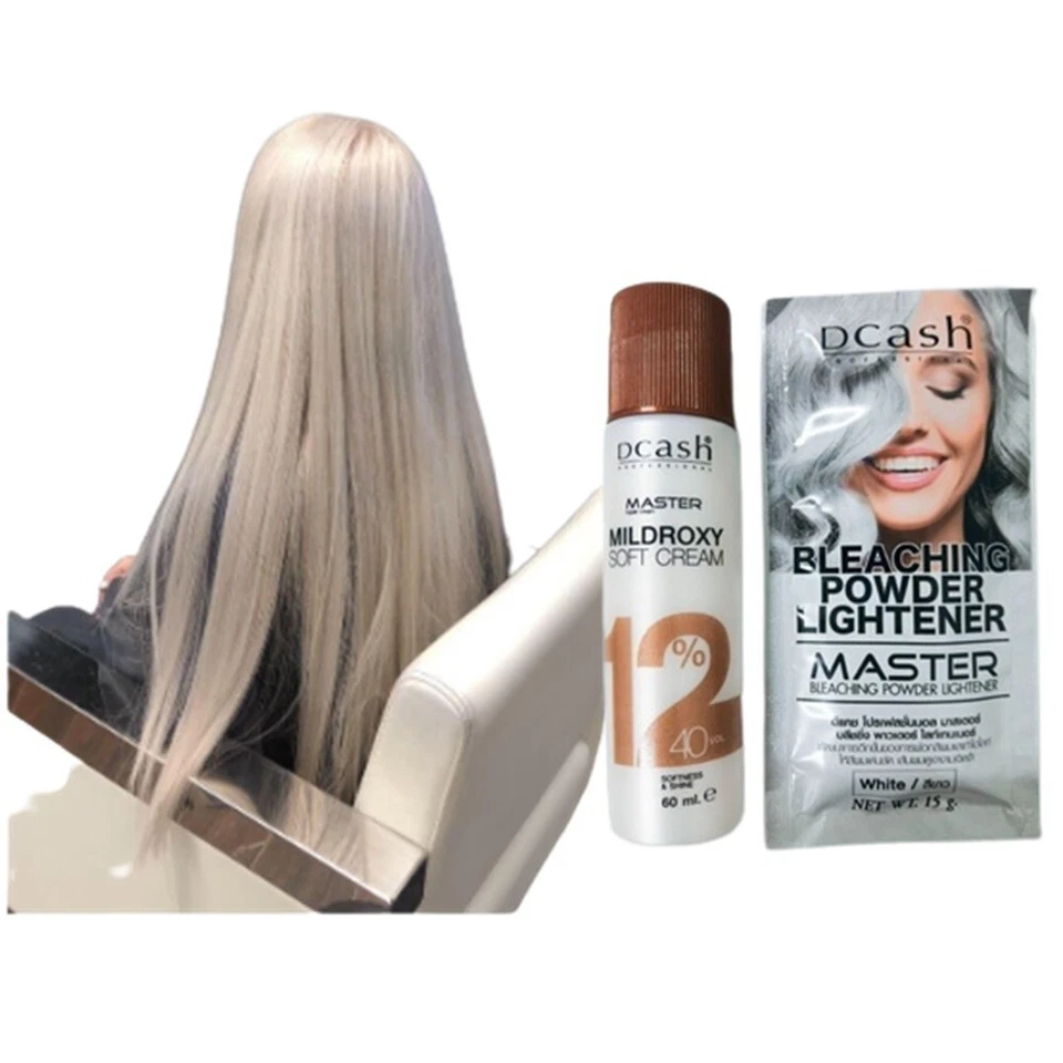 Polvo blanqueador de cabello color blanco DCASH Master aclarador tinte blanqueador de cabello 2 juegos. Foto 4 de 4