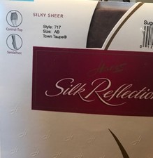 Hanes SILK REFLECTIONS CONTROL TOP PANTYHOSE Taupe SIZE AB 100-140lbs