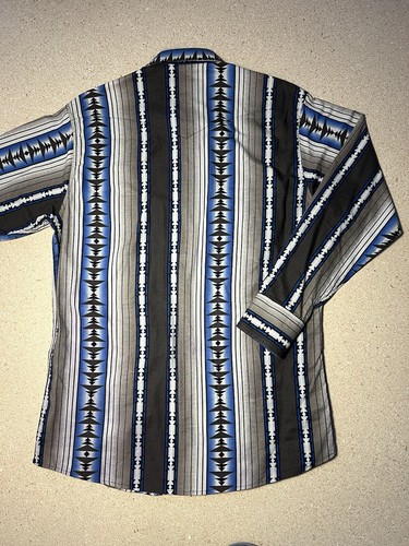 VTG Panhandle Slim Western Shirt Large Pearl Snap Aztec Southwest Rodeo Cowboy - Picture 5 of 8