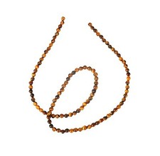 String of 4mm Round Tiger Eye Beads for Jewellery Making (TIG006S)