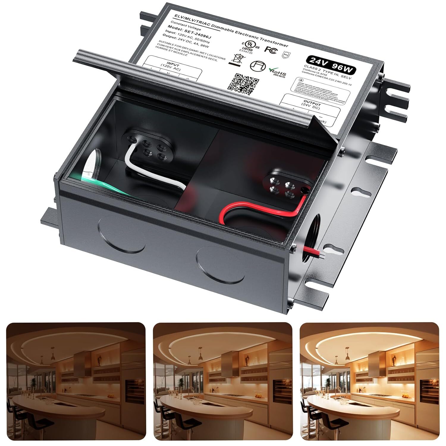 24V Dimmable LED Driver  96W Triac ELV/MLV LED Transformer Compatible with ... .