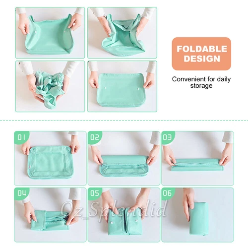 8PCS Packing Cubes Travel Pouches Luggage Organiser Suitcase Clothes Storage Bag - Picture 12 of 18