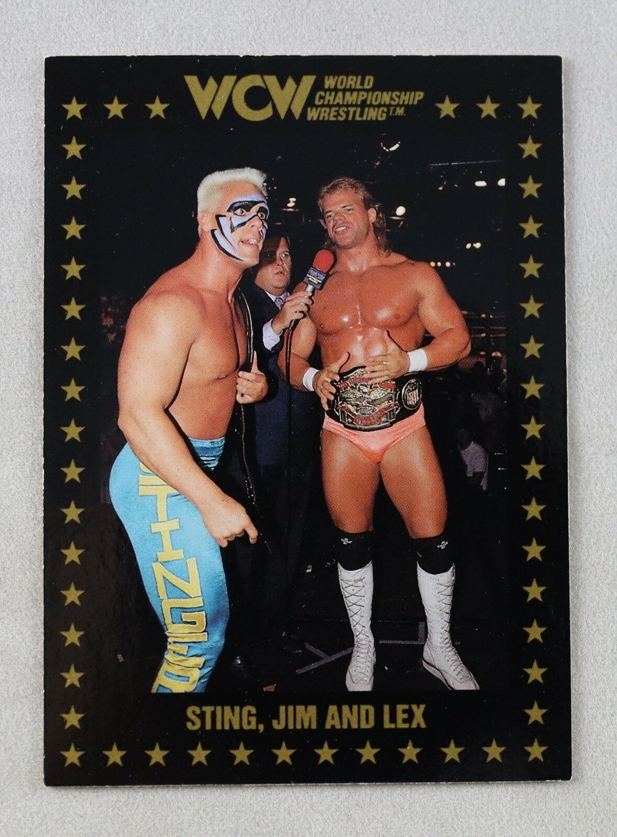 Sting Lex Luger Jim Ross WCW Pro Wrestling Trading Card 1991 #53