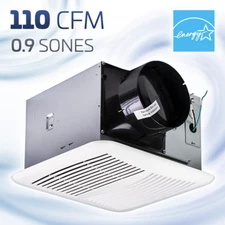 ACiQ Select 110 CFM Efficient Bathroom Exhaust Fan Ceiling Ventilator, 0.9 Sones
