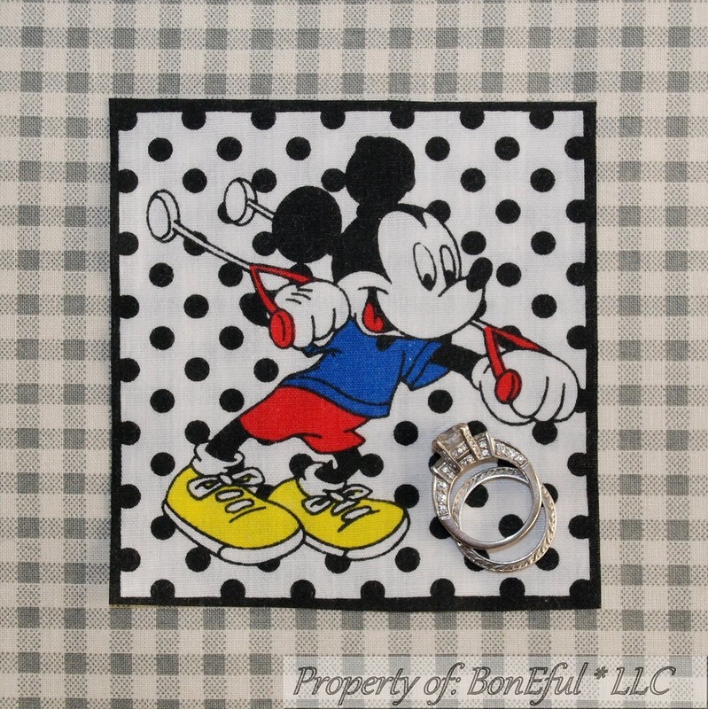 BonEful Boutique Disney Cotton Boy Mickey Mouse Block Applique Square NEW SCRAP