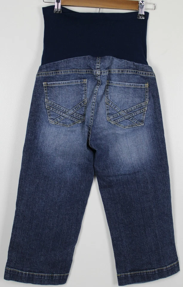 AMERICAN STAR Small Maternity Jeans Capri Length Blue Medium Wash Denim - Image 3 of 3