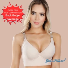 Colombian Fajas Extra Firm High Compression Full Cup Push Up Bra Back Support