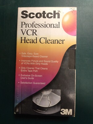Scotch 3M Head Cleaning Video Cassette VHS Cleaner For VCR and Camcorder 
