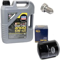 MotoröL Set 5W-40 5 Liter + ÖLfilter SM 196 + Schraube FüR Seat Arosa VW Lupo