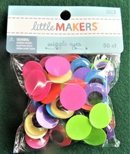 50ct Little Makers Wiggle Eyes Toy Decorations 3/4" Colorful Jo-Ann Stores NIP