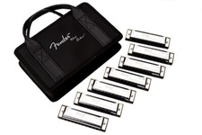 Genuine Fender Blues Deluxe Harmonica, Set of 7, with Case 099-0701-049
