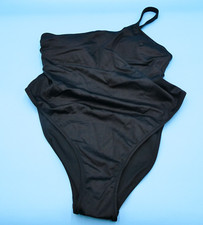 Victorias Secret Medium Black One Shoulder Padded Bikini One Piece Swimsuit New